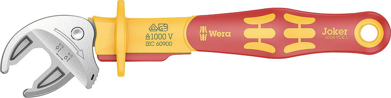 VDE-Maulschlüssel Wera 6004 Joker L selbstjustierend, mit Ratschenfunktion, SW 16,0 - 19,0