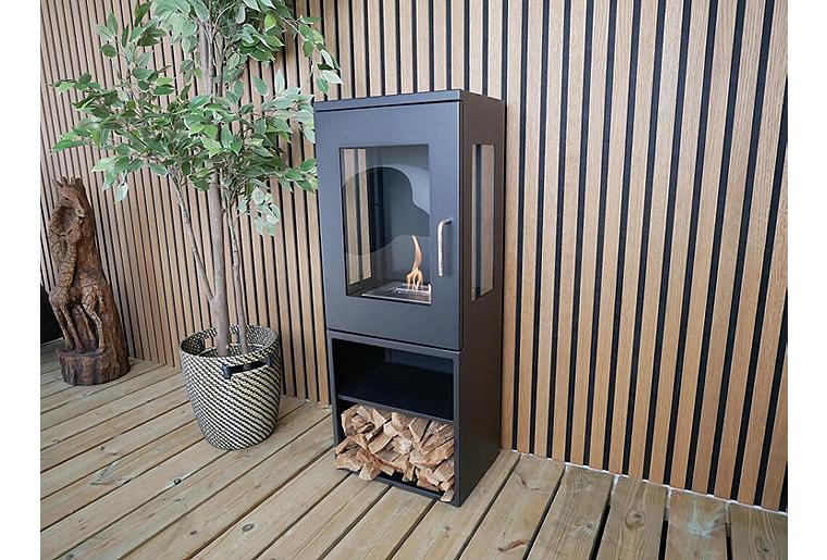 Ethanol-Kaminofen CACHFIRES Cheyenne, Stahl Schwarz, 2 KW
