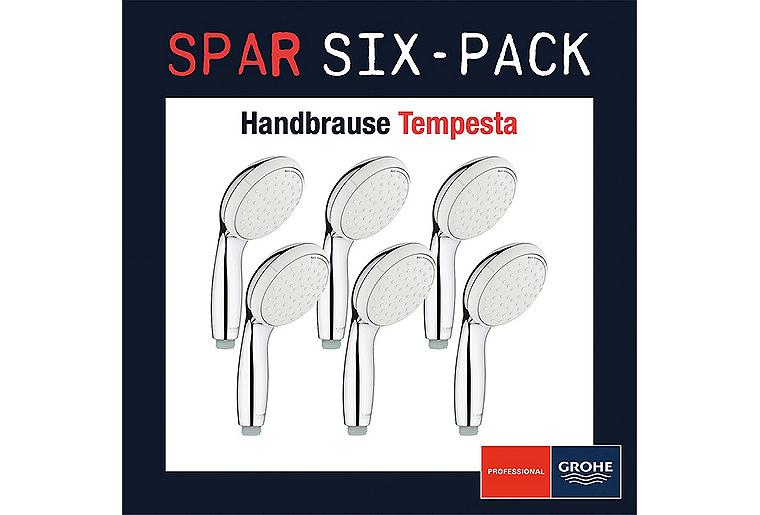 Six-Pack Sparpaket 6x Handbrause Grohe Tempesta