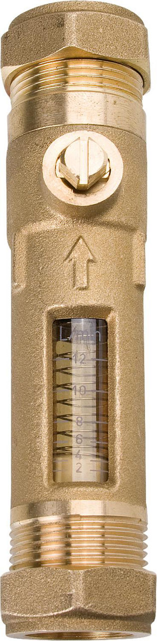 Durchflussmengenmesser Easyflow, beidseitig Klemmring d22, Durchflussmenge 8-28 l/min Durchflussmengenmesser Easyflow, beidseitig Klemmring d22, Durchflussmenge 8-28 l/min