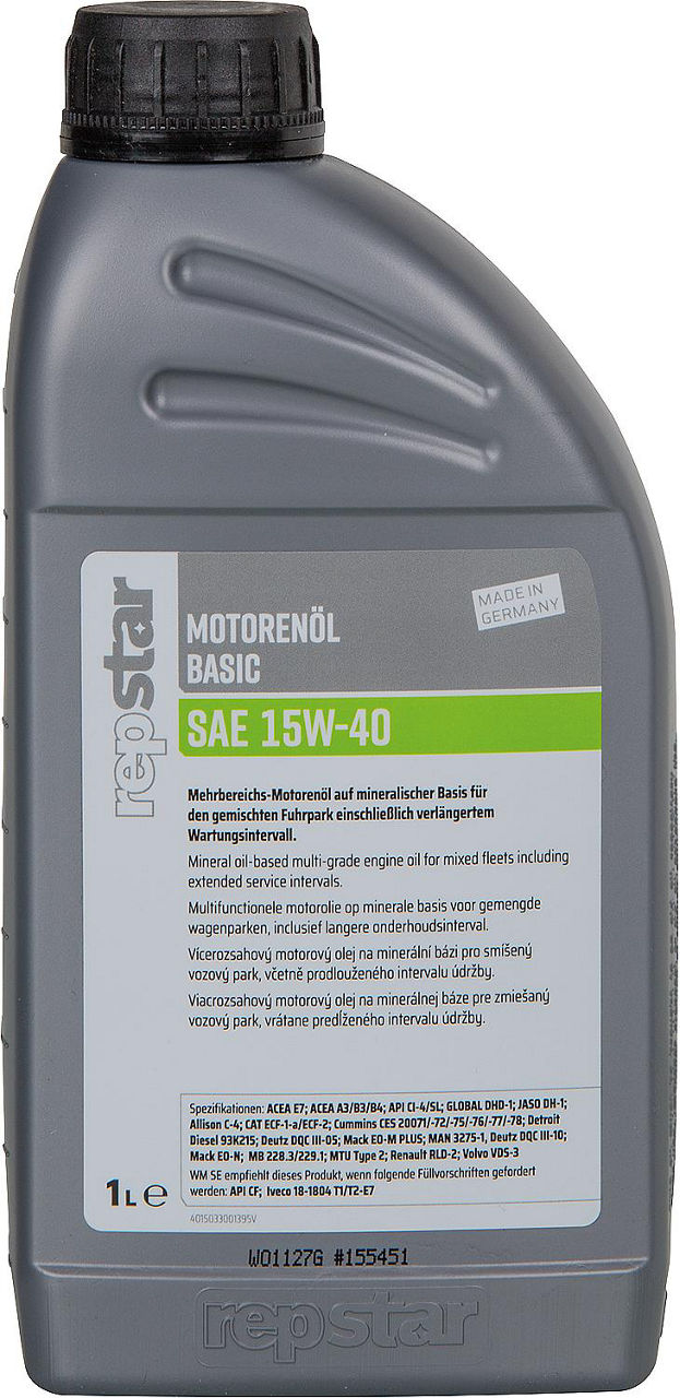Motoröl REPSTAR SAE 15W-40 Basic 1l Flasche Motoröl REPSTAR SAE 15W-40 Basic 1l Flasche