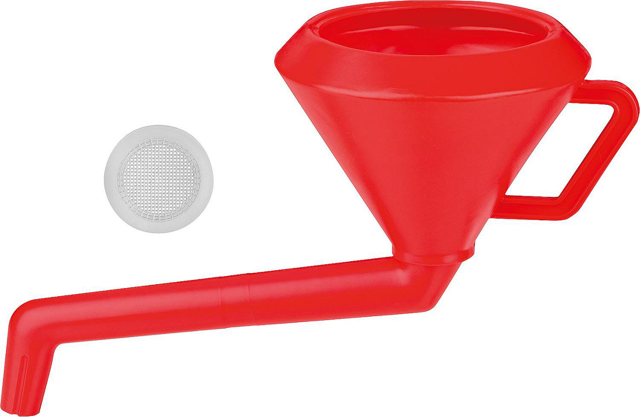 Trichter mit Sieb d=200mm, aus Polyethylen abgewinkelt Trichter mit Sieb d=200mm, aus Polyethylen abgewinkelt