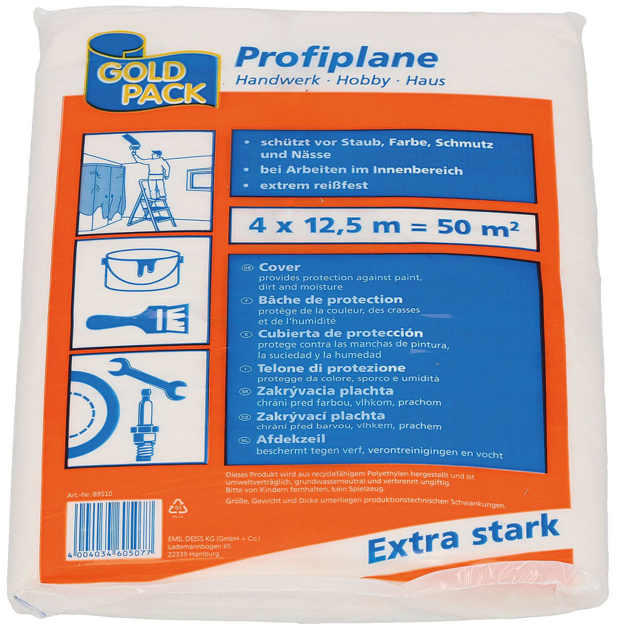 Profiplane aus HDPE 4 x 12,5 Meter, 50 qm, VPE 1 Stück Profiplane aus HDPE 4 x 12,5 Meter, 50 qm, VPE 1 Stück