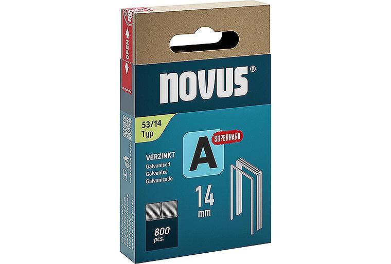 Feindrahtklammer Novus Typ A 53/14 verzinkt, superhart VPE: 800 Stück Feindrahtklammer Novus Typ A 53/14 verzinkt, superhart VPE: 800 Stück