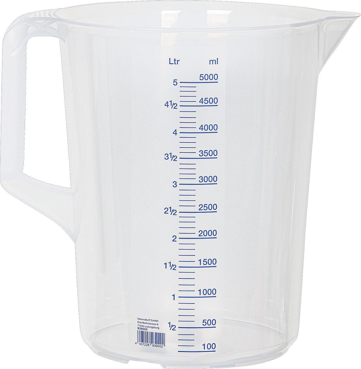 Messbecher mit Griff 5000 ml tranparent