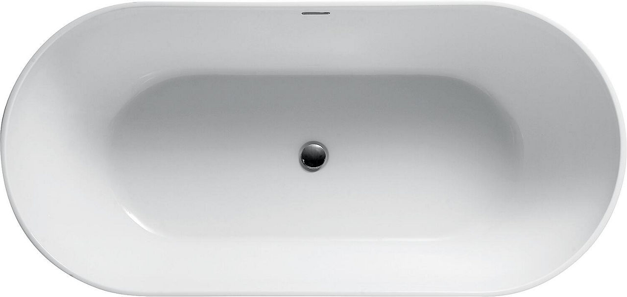 Badewanne freistehend Lison BxHxT:1690x565x800mm mit Klicker-Ablaufgarnitur und Schlitzüberlauf chrom, Acryl weiß Badewanne freistehend Lison BxHxT:1690x565x800mm mit Klicker-Ablaufgarnitur und Schlitzüberlauf chrom, Acryl weiß