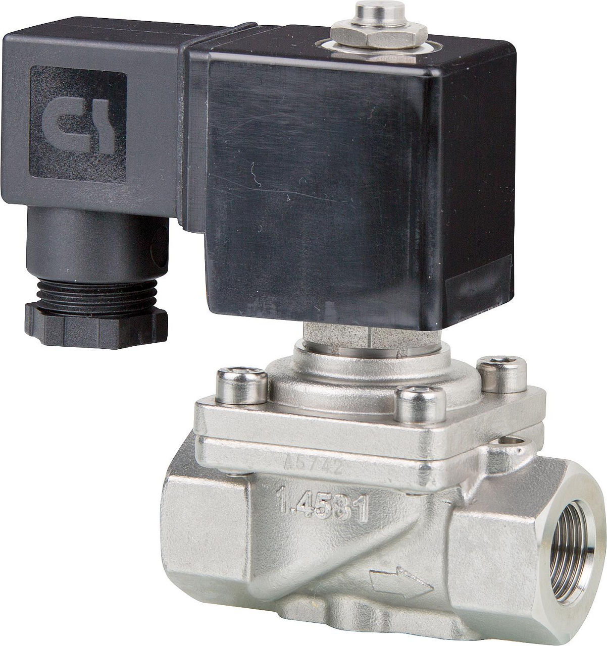 Edelstahlmagnetventil 1" zwangsgesteuert, stromlos geschlossen 230V,50-60Hz Edelstahlmagnetventil 1" zwangsgesteuert, stromlos geschlossen 230V,50-60Hz