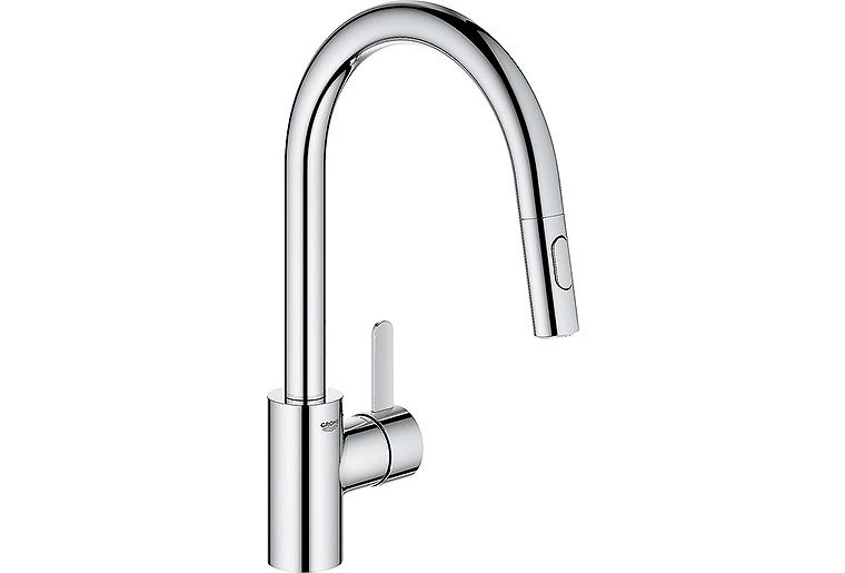 Spültischmischer Grohe Eurosmart Cosmopolitan mit herausziehbare Geschirrbrause Ausladung 223 mm chrom