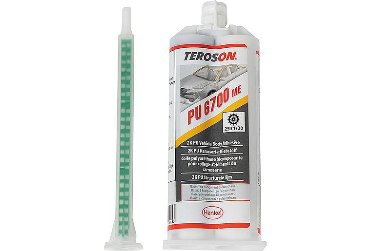 Karosseriereparatur-Klebstoff mittelfest (2K-Polyurethan) TEROSON PU 6700 ME, 50ml Doppelkartusche
