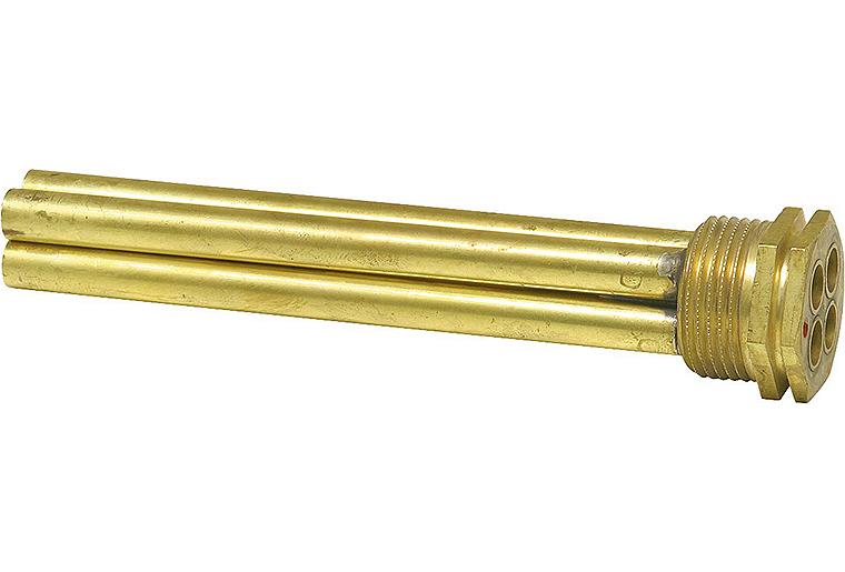 Tauchhülse 3/4'' Messing Ø innen 7 mm, für 4 Fühler, Einbaulänge 130 mm