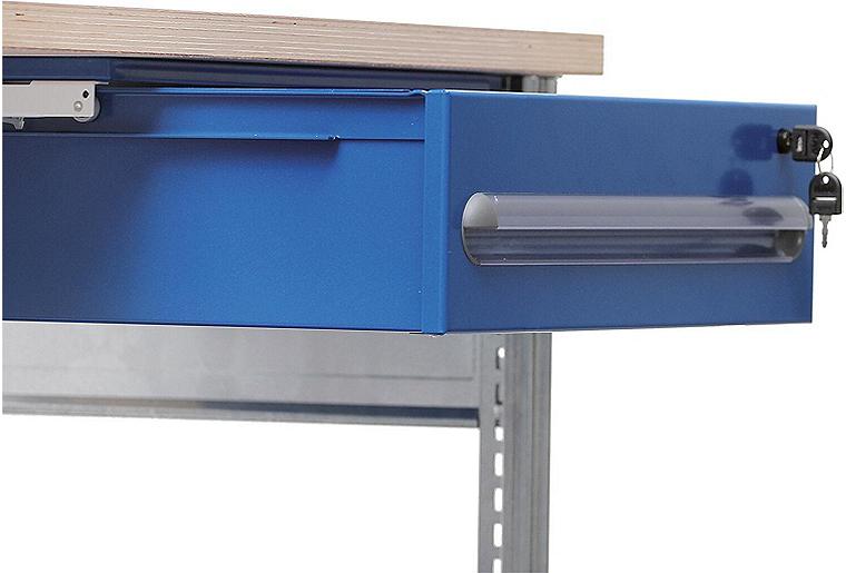 Hängeschublade BERT für Werktisch verschließbar BxHxT 530x150x590mm Hängeschublade BERT für Werktisch verschließbar BxHxT 530x150x590mm