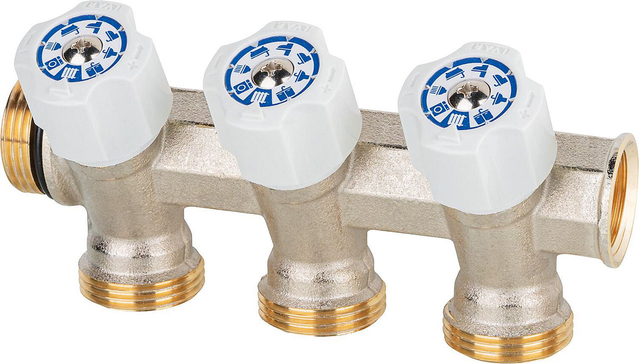 Trinkwasserverteiler 3-fach DN 20 (3/4") x Eurokonus, Easy Lock, DVGW geprüft Trinkwasserverteiler 3-fach DN 20 (3/4") x Eurokonus, Easy Lock, DVGW geprüft