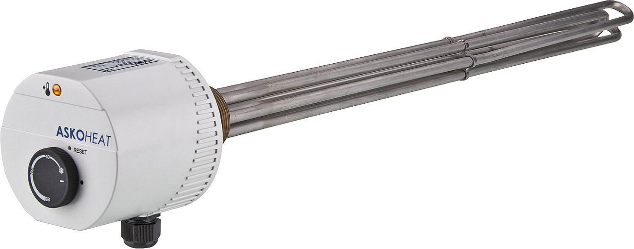Einschraubheizkörper AHIR-BI-S-3.8 3,8 KW, 3x400 V AC, DN40 (11/2"), Einbaulänge: 450mm