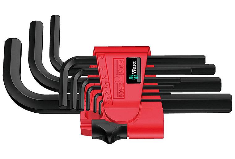 Winkelschlüsselsatz WERA 9-teilig, 6-kant, kurz, BlackLaser 1,5 - 10mm