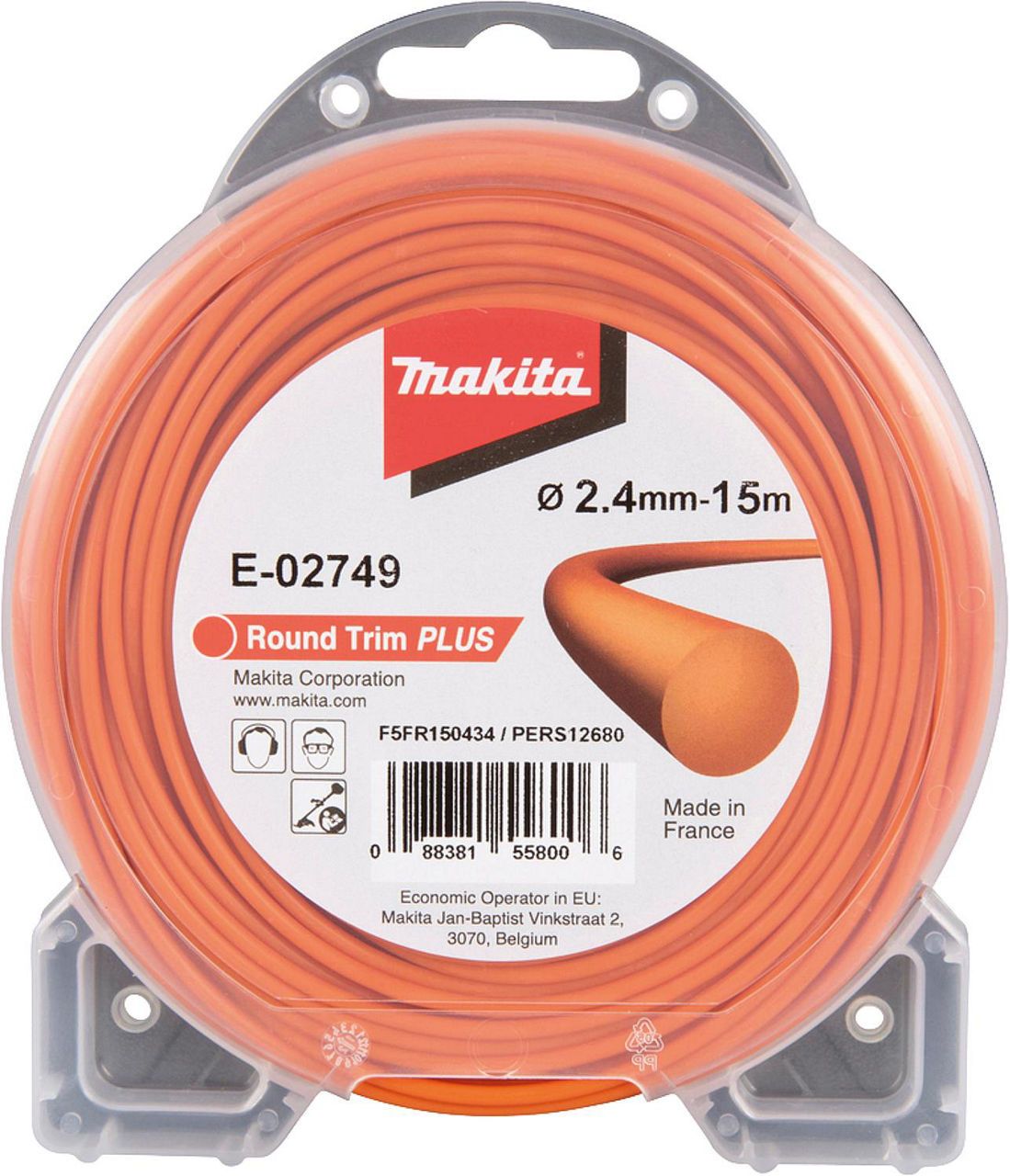 Mähfaden MAKITA E-02783 Ø2,4mm, Länge 262m rund Mähfaden MAKITA E-02783 Ø2,4mm, Länge 262m rund