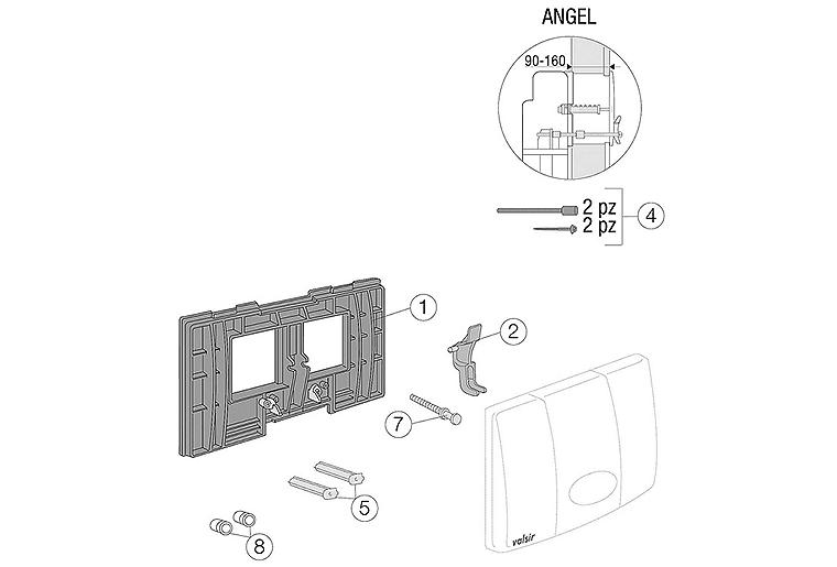 Angel 1-Mengen Befestigungsrahmen