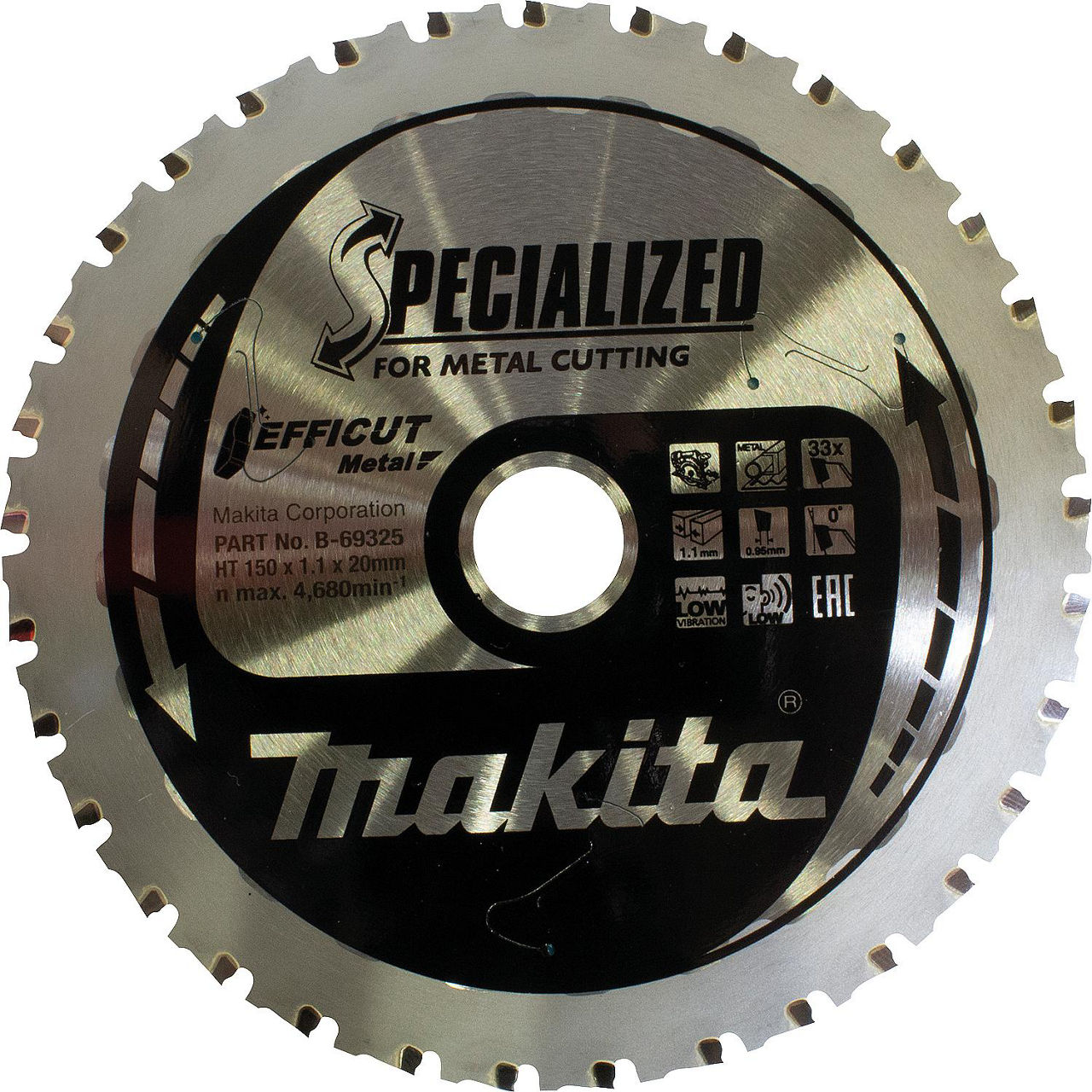 Kreissägeblatt MAKITA® Ø 150 x 1,1 x 20 mm, 33 Zähne , für Metall und Aluminium Kreissägeblatt MAKITA® Ø 150 x 1,1 x 20 mm, 33 Zähne , für Metall und Aluminium