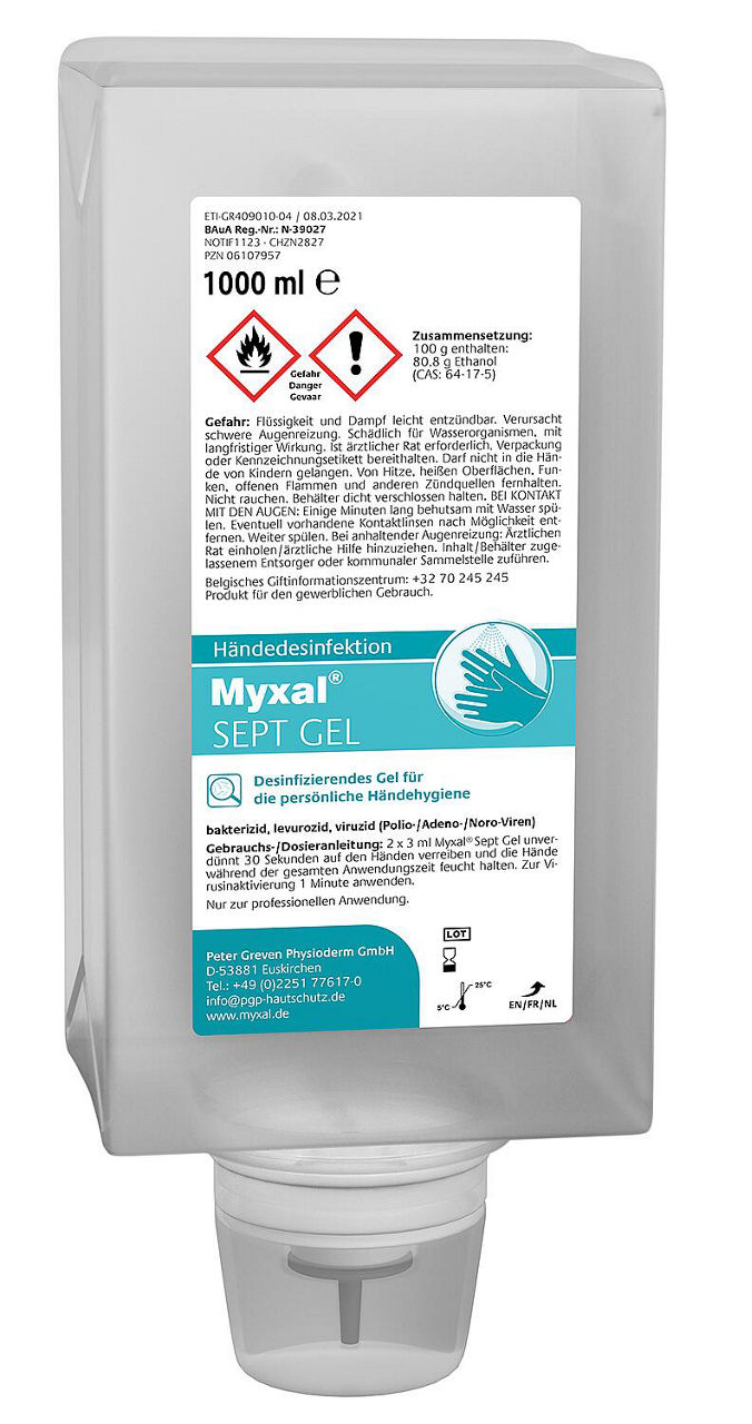 Händedesinfektionsmittel MYXAL Sept Gel 1l Varioflasche