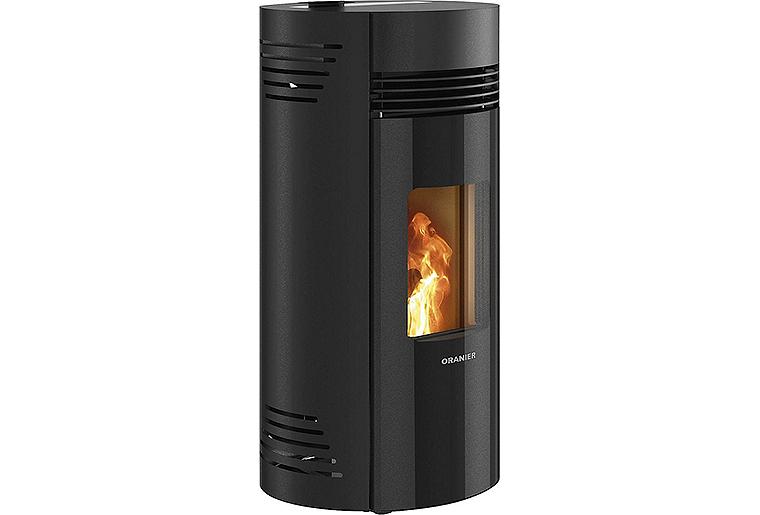 Pelletofen Oranier Sando 50 Stahl, Schwarz Rauchrohranschluss hinten