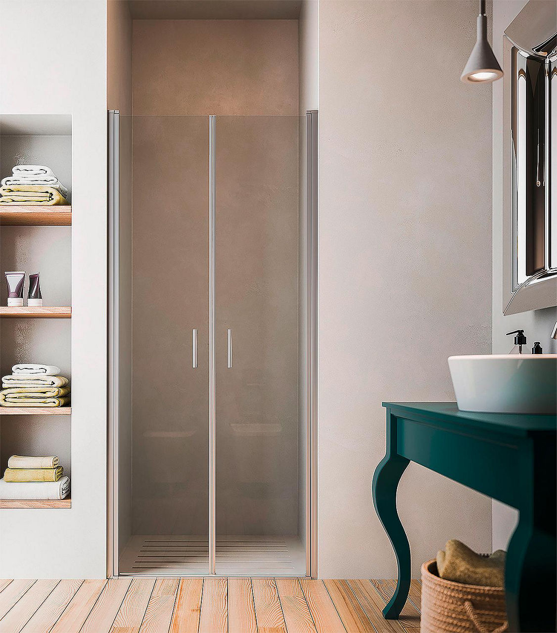 Nischentür Eloa 2.0 800 mm 770-800 mm H: 1950 mm 6 mm Glas ETC 2 Pendeltür