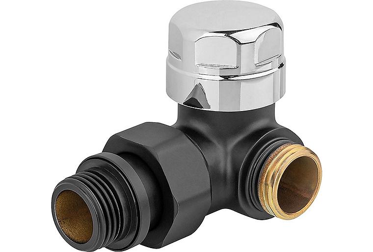 Thermostatventil 130NN D, schwarz DN15 (1/2"), Winkeleck rechts