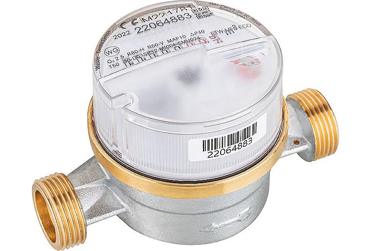 KW-Wohnungswasserzähler ETW-ECO Qn 2,5, L 130mm DN20(3/4") Inkl.Eich-und Konformitätsentgeld KW-Wohnungswasserzähler ETW-ECO Qn 2,5, L 130mm DN20(3/4") Inkl.Eich-und Konformitätsentgeld