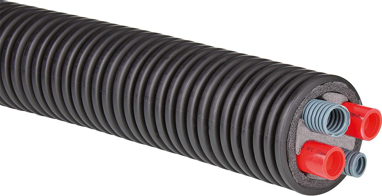 Wärmepumpen-Anschlussset Microflex Duo, Länge 10m DN25 (32x2,9) Drm. 125mm