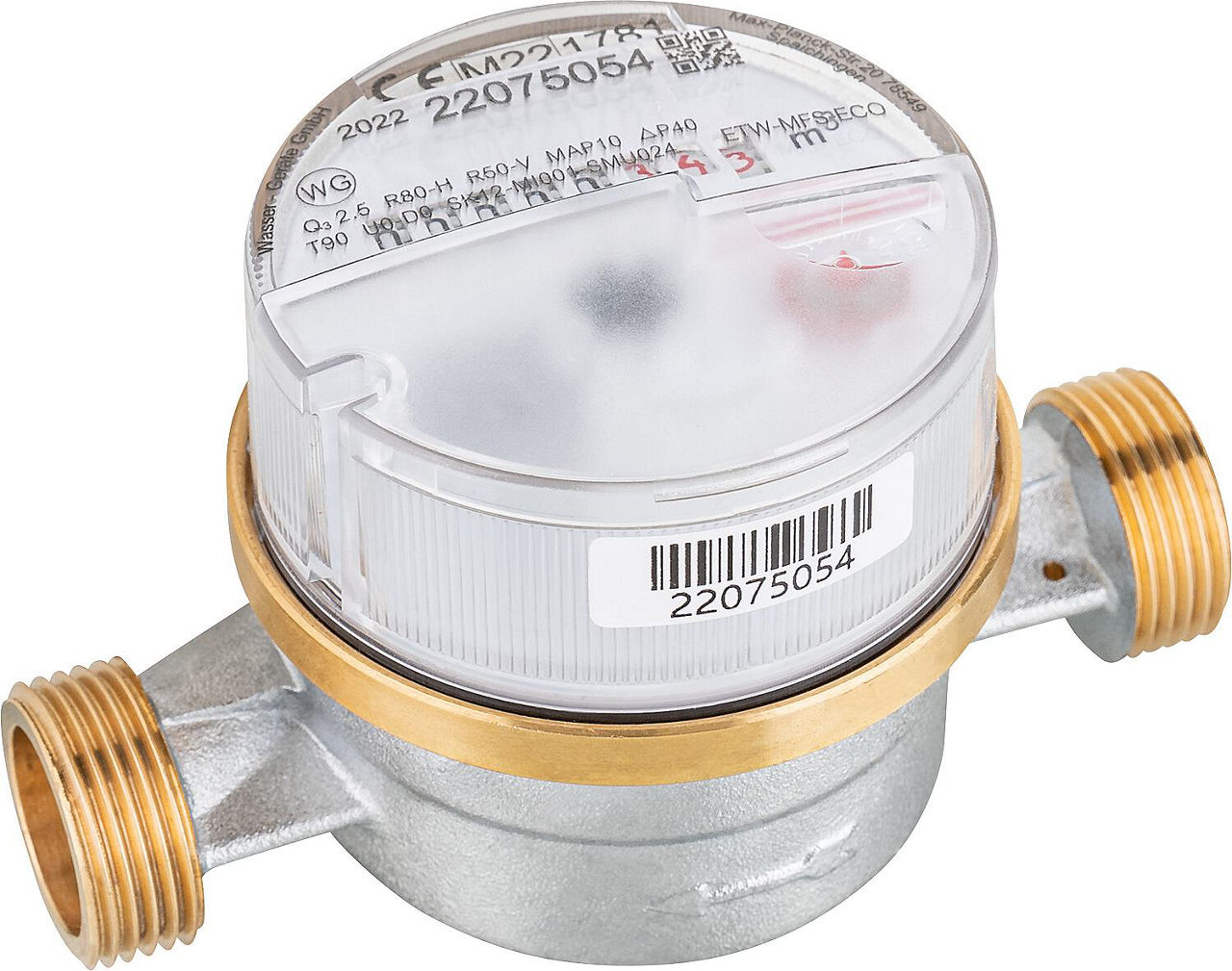 WW-Wohnungswasserzähler ETW-ECO Qn 1,5, L 80mm ,DN15(1/2') Inkl.Eich-und Konformitätsentgeld WW-Wohnungswasserzähler ETW-ECO Qn 1,5, L 80mm ,DN15(1/2') Inkl.Eich-und Konformitätsentgeld