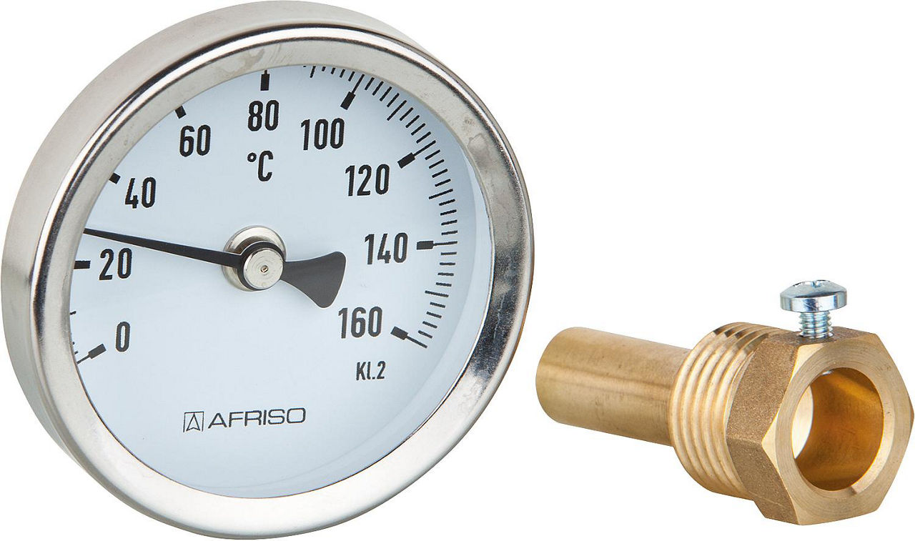Bimetall-Thermometer Solar BiTh 63 0/160°C 45 mm 1/2" AX Kl. 2 schwarz Bimetall-Thermometer Solar BiTh 63 0/160°C 45 mm 1/2" AX Kl. 2 schwarz