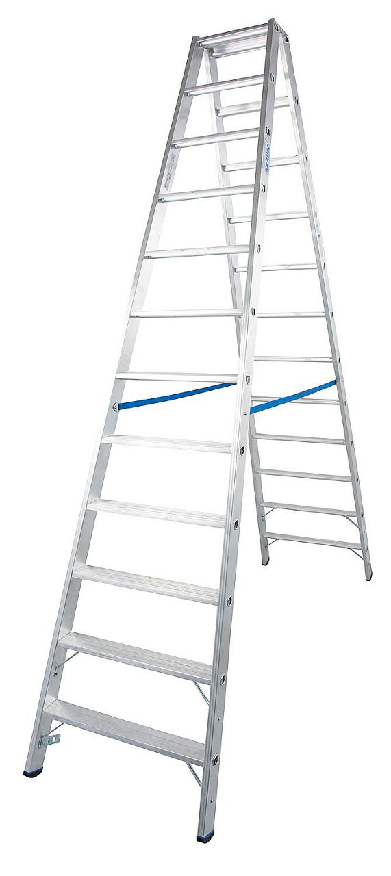 Stufen-Doppel-Leiter Arb.Höhe 4,35 Standhöhe 2,35 Länge 2,82 Stufen 2x12 Stufen-Doppel-Leiter Arb.Höhe 4,35 Standhöhe 2,35 Länge 2,82 Stufen 2x12