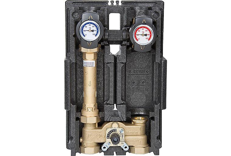 Heizkreisset K34 Heat Bloc DN25(1"), 3-Wege-Mischer, Bypass 0-50%, ohne Pumpe Heizkreisset K34 Heat Bloc DN25(1"), 3-Wege-Mischer, Bypass 0-50%, ohne Pumpe