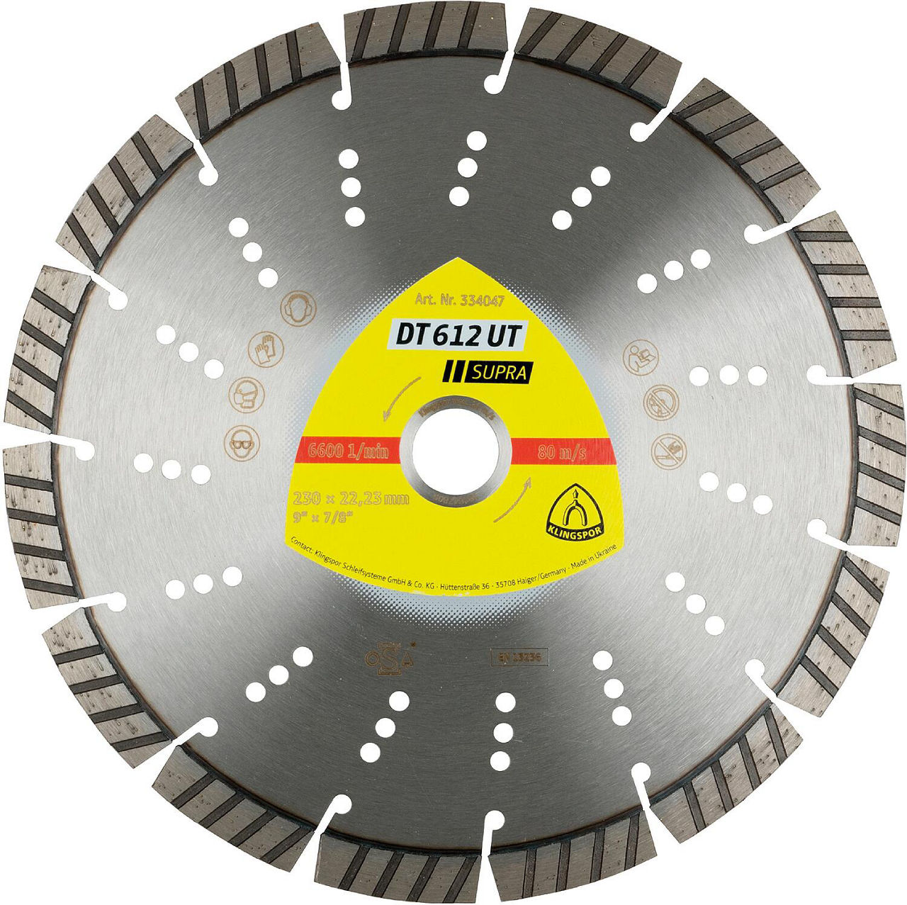 Diamanttrennscheiben Klingspor DT 612 UT, 230 x 2,6 x 22,23 mm 15 Segmente Diamanttrennscheiben Klingspor DT 612 UT, 230 x 2,6 x 22,23 mm 15 Segmente
