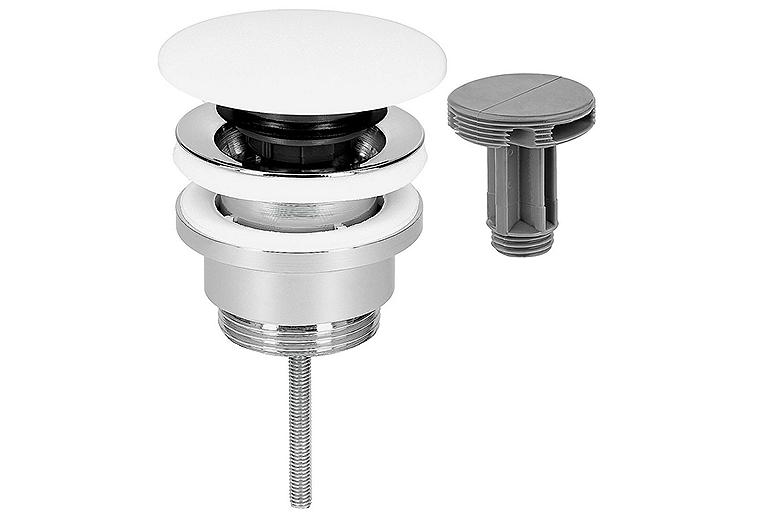 Schaftventil Klicker/feststehend Abdeckplatte Corian, Ø 72 mm, Länge = 0-70 mm, Universal Schaftventil Klicker/feststehend Abdeckplatte Corian, Ø 72 mm, Länge = 0-70 mm, Universal