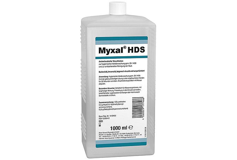 Waschlotion MYXAL HDS Antimikrobiell 1l Hartflasche Waschlotion MYXAL HDS Antimikrobiell 1l Hartflasche
