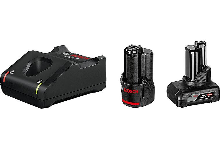 Akku-Set BOSCH 12V mit 1x 2,0 und 1x 4,0 Ah Akkus und Ladegerät