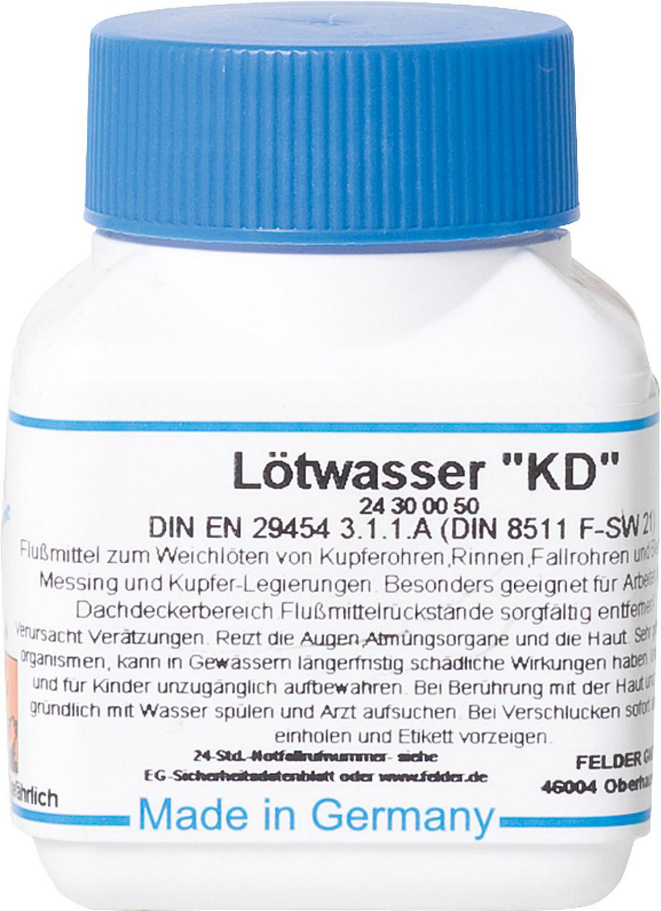 Lötwasser "KD" 0,1 kg Flasche Lötwasser "KD" 0,1 kg Flasche