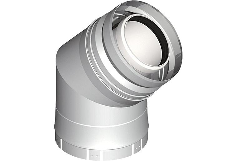 Kunststoff-Abgassystem Bogen 45° - DN 080/125