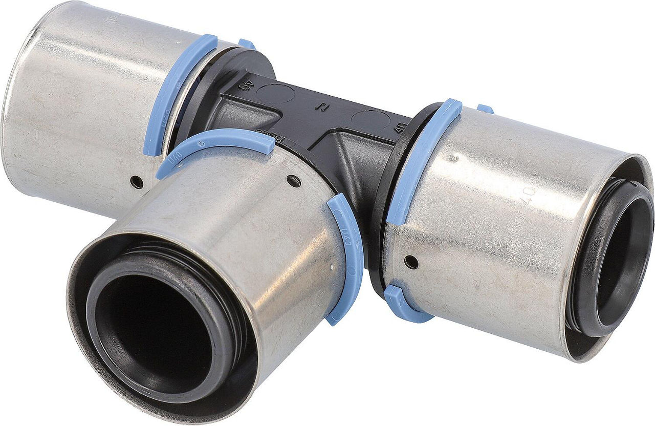 Uponor S-Press Verbund T-Stück PPSU Ø50mm-Ø50mm-Ø50mm Uponor S-Press Verbund T-Stück PPSU Ø50mm-Ø50mm-Ø50mm
