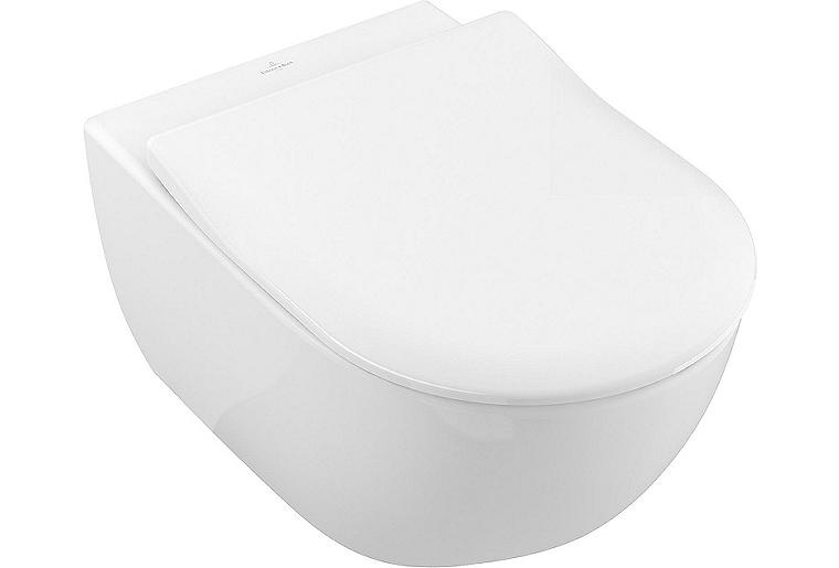 Combi-Pack V&B Subway 2.0 Wand-Tiefspül-WC und WC-Sitz Softclose, weiß, Spülrandlos Combi-Pack V&B Subway 2.0 Wand-Tiefspül-WC und WC-Sitz Softclose, weiß, Spülrandlos