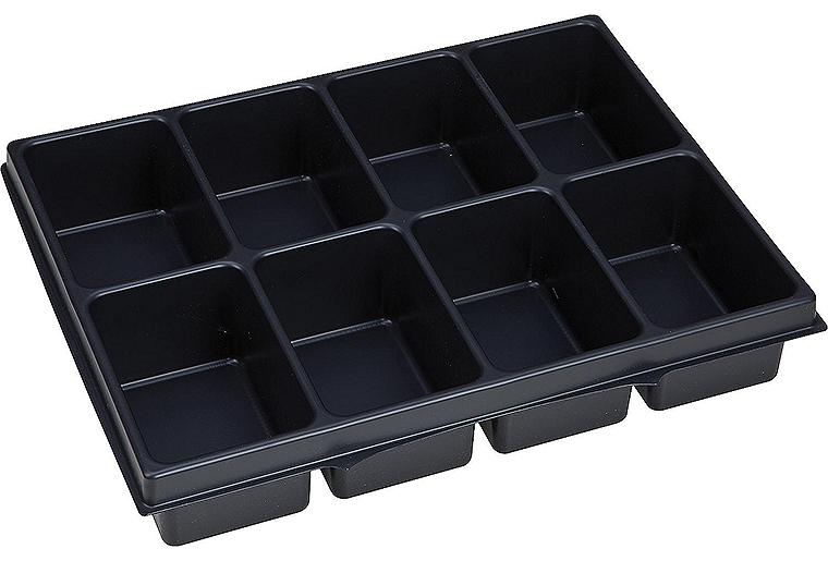 Kleinteileeinsatz, 8 Mulden passend zu I-Boxx 72 H3 und Schublade 72, 349x270x63mm Kleinteileeinsatz, 8 Mulden passend zu I-Boxx 72 H3 und Schublade 72, 349x270x63mm