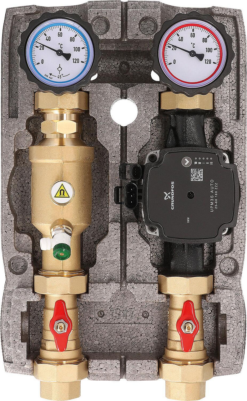 Heizkreisset Easyflow DN25(1") ungemischt mit Magnetitabschneider, Pumpe Grundfos UPM3S AUTO 25-60 Heizkreisset Easyflow DN25(1") ungemischt mit Magnetitabschneider, Pumpe Grundfos UPM3S AUTO 25-60