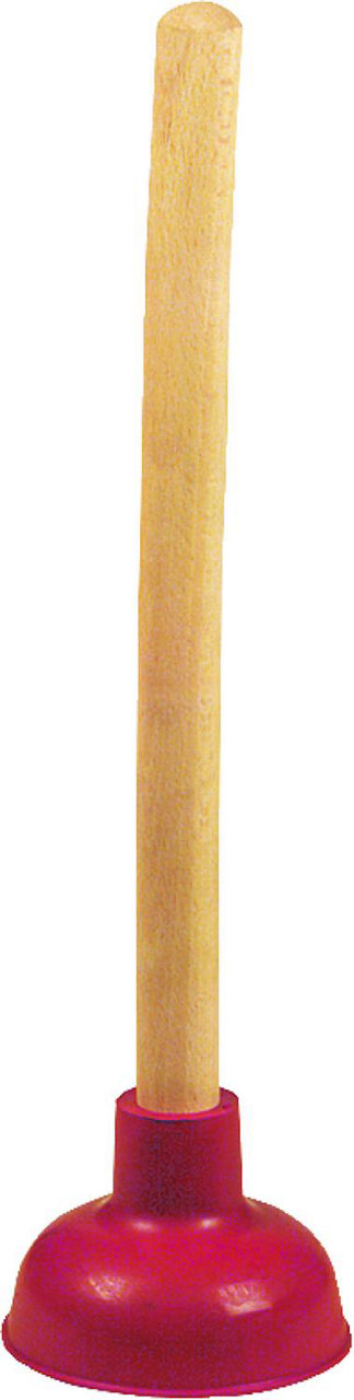 Gummi-Ausgußreiniger kpl. m. Holzstiel, rot, groß, 135 mm Art. Nr. 3102
