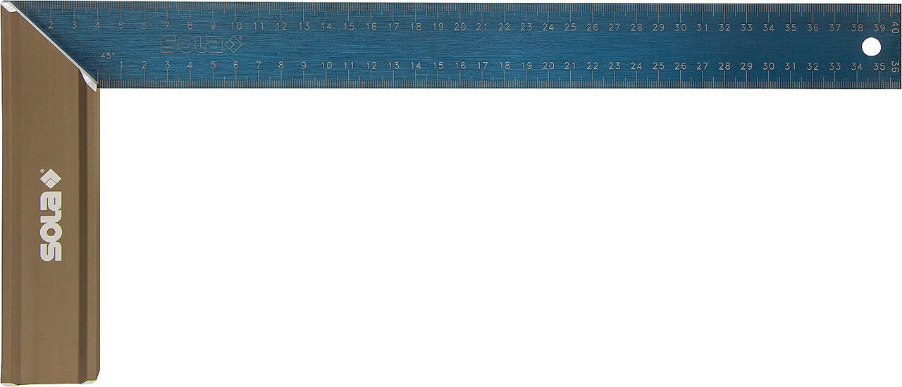 Winkel SRG400, Länge 40cm, beidseitige mm-Teilung 45 Grad Gehrungsanschlag