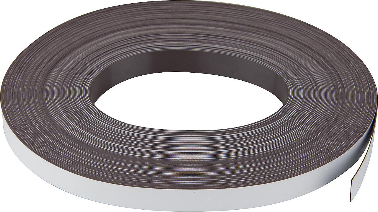 Magnetband Größe 0,6 x 20 mm Farbe weiß, Rolle à 30 mtr. Magnetband Größe 0,6 x 20 mm Farbe weiß, Rolle à 30 mtr.