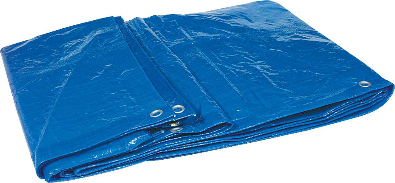 Gewebeplane aus HDPE-Bändchen- gewebe 120g/qm mit Rand + Ösen 5 x 6 m Farbe: blau Gewebeplane aus HDPE-Bändchen- gewebe 120g/qm mit Rand + Ösen 5 x 6 m Farbe: blau