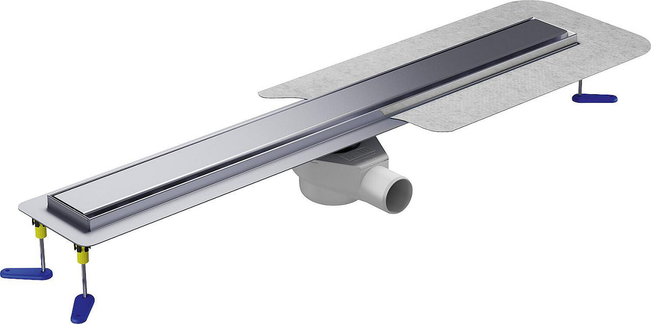 Duschrinne-Edelstahl SIEME 1100mm, Einbauhöhe ab 95 mm mit Wenderost