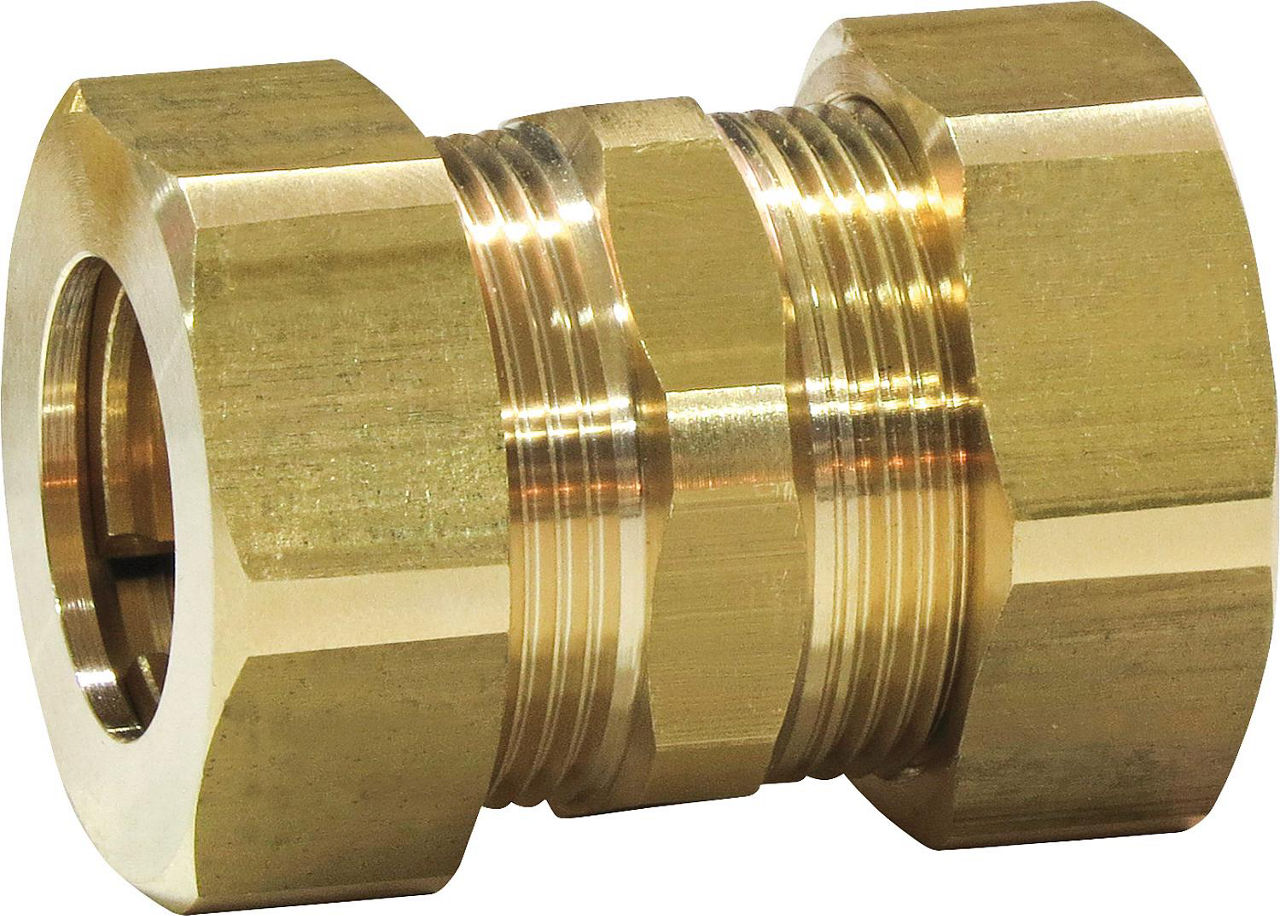 Quick Fix Pro Verschraubung DN12 x DN12, Kupplung Steckfitting Messing Quick Fix Pro Verschraubung DN12 x DN12, Kupplung Steckfitting Messing