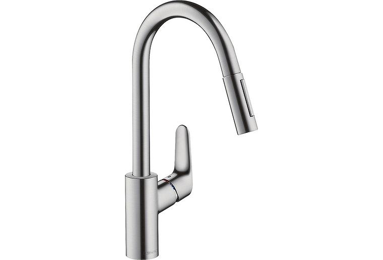 Spültischmischer Hansgrohe Focus 240 herausziehbare Geschirrbrause + System S-Box Ausladung 220 mm chrom