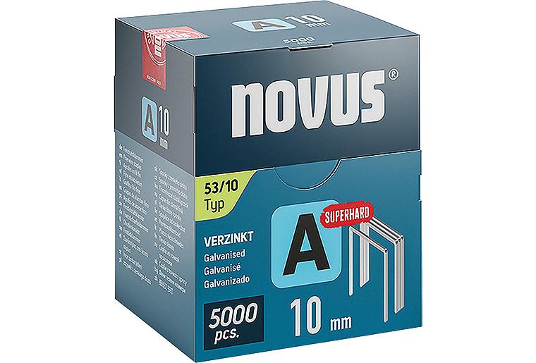 Feindrahtklammer Novus Typ A 53/10 verzinkt, superhart VPE: 5000 Stück Feindrahtklammer Novus Typ A 53/10 verzinkt, superhart VPE: 5000 Stück