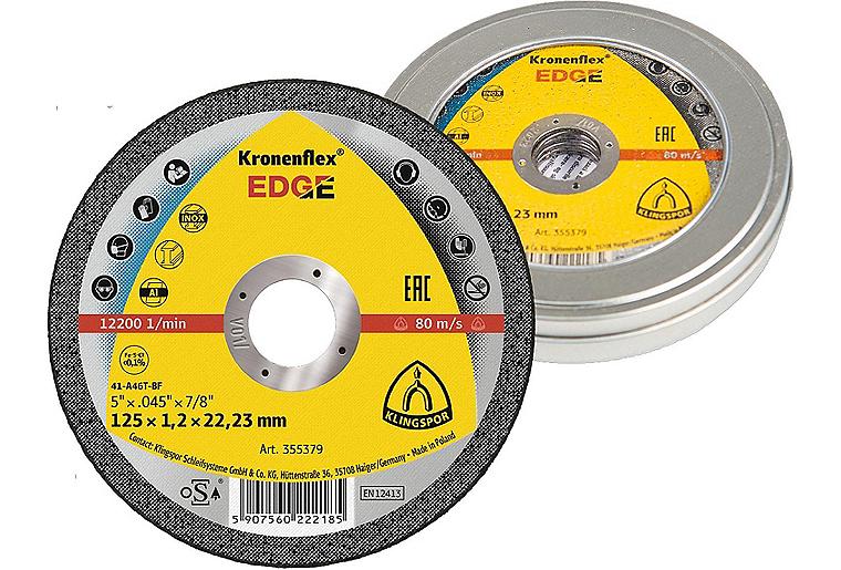 Trennscheibe Klingspor EDGE 125 x 1,2 mm, VPE=10 Stück in Dose Trennscheibe Klingspor EDGE 125 x 1,2 mm, VPE=10 Stück in Dose